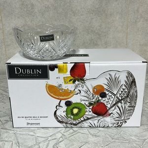 Crystal dessert bowls set of 4  Shannon by Godinger NEW IN BOX